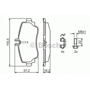 BOSCH 0 986 424 469 Bremsbelagsatz, Scheibenbremse