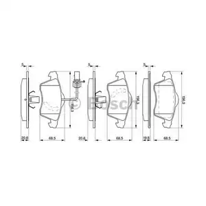 BOSCH 0 986 424 537 Bremsbelagsatz, Scheibenbremse