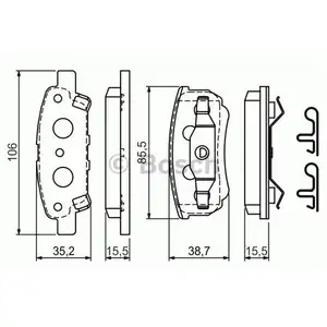 BOSCH 0 986 424 814 Bremsbelagsatz, Scheibenbremse
