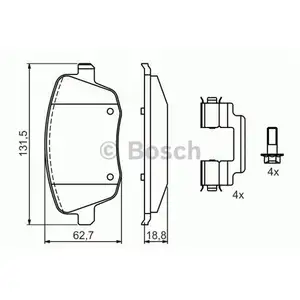BOSCH 0 986 424 829 Bremsbelagsatz, Scheibenbremse