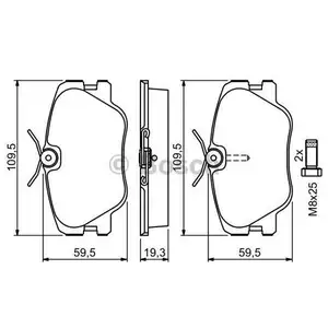 BOSCH 0 986 469 410 Bremsbelagsatz, Scheibenbremse