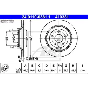 ATE 24.0110-0381.1 Bremsscheiben 2 Stück MAZDA ATE 24.0110-0381.1 Bremsscheiben 2 Stück MAZDA