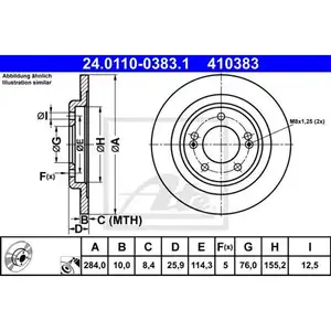 ATE 24.0110-0383.1 Bremsscheiben 2 St&uuml;ck HYUNDAI