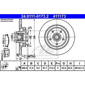 ATE 24.0111-0173.2 Bremsscheiben 2 Stück hinten RENAULT ATE 24.0111-0173.2 Bremsscheiben 2 Stück hinten RENAULT