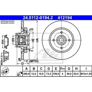 ATE 24.0112-0194.2 Bremsscheiben 2 Stück CITROËN ATE 24.0112-0194.2 Bremsscheiben 2 Stück CITROËN