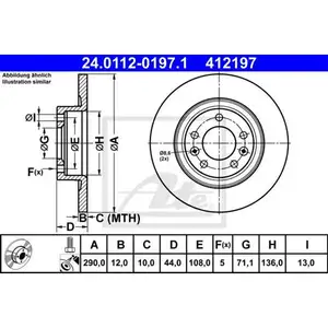 ATE 24.0112-0197.1 Bremsscheiben 2 St&uuml;ck PEUGEOT