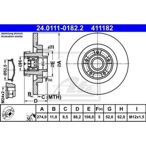 ATE 24.0111-0182.2 Bremsscheiben 2 Stück hinten RENAULT ATE 24.0111-0182.2 Bremsscheiben 2 Stück hinten RENAULT