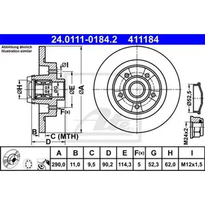 ATE 24.0111-0184.2 Bremsscheiben 2 Stück hinten für RENAULT ATE 24.0111-0184.2 Bremsscheiben 2 Stück hinten für RENAULT