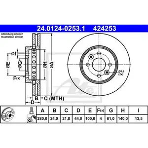 ATE 24.0124-0253.1 Bremsscheiben 2 Stück vorne DACIA ATE 24.0124-0253.1 Bremsscheiben 2 Stück vorne DACIA