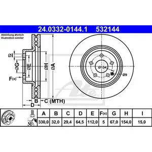 ATE 24.0332-0144.1 Power Disc Bremsscheiben 2 Stück MERCEDES-BENZ ATE 24.0332-0144.1 Power Disc Bremsscheiben 2 Stück MERCEDES-BENZ
