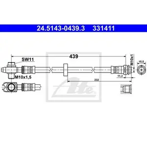 2x ATE Bremsschlauch vorn Audi VW Skoda Seat Baujahr beachten 2x ATE Bremsschlauch vorn Audi VW Skoda Seat Baujahr beachten
