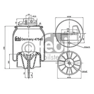 FEBI BILSTEIN 47540 Luftfederbalg FEBI BILSTEIN 47540 Luftfederbalg