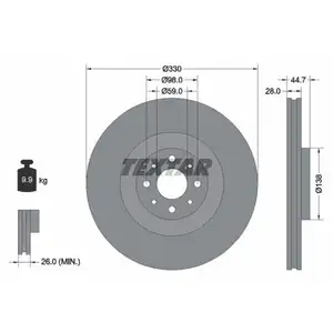 TEXTAR 92272403 Bremsscheiben 2 Stück vorne für LANCIA TEXTAR 92272403 Bremsscheiben 2 Stück vorne für LANCIA