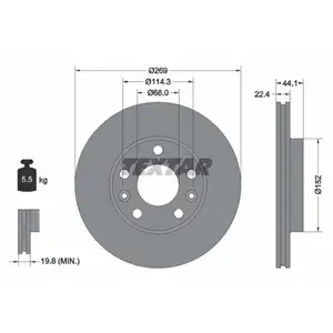 TEXTAR 92272603 Bremsscheiben 2 Stück vorne für DACIA TEXTAR 92272603 Bremsscheiben 2 Stück vorne für DACIA