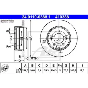 Original ATE 24.0110-0388.1 Bremsscheiben 2 Stück hinten für KIA Original ATE 24.0110-0388.1 Bremsscheiben 2 Stück hinten für KIA