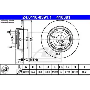 Original ATE 24.0110-0391.1 Bremsscheiben 2 Stück hinten für MERCEDES-BENZ Original ATE 24.0110-0391.1 Bremsscheiben 2 Stück hinten für MERCEDES-BENZ