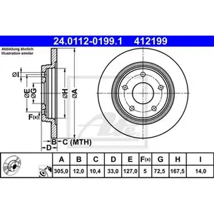 ATE 24.0112-0199.1 Bremsscheiben 2 Stück hinten FIAT ATE 24.0112-0199.1 Bremsscheiben 2 Stück hinten FIAT