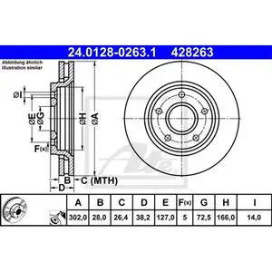 ATE 24.0128-0263.1 Bremsscheiben 2 St&uuml;ck vorne FIAT