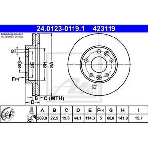 ATE 24.0123-0119.1 Bremsscheiben 2 St&uuml;ck vorne DACIA