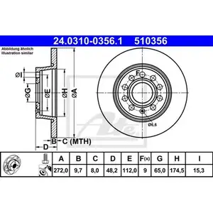 ATE 24.0310-0356.1 Power Disc Bremsscheiben 2 Stück hinten VW ATE 24.0310-0356.1 Power Disc Bremsscheiben 2 Stück hinten VW