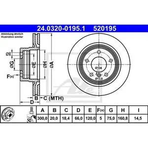 ATE 24.0320-0195.1 Power Disc Bremsscheiben 2 Stück hinten für BMW ATE 24.0320-0195.1 Power Disc Bremsscheiben 2 Stück hinten für BMW