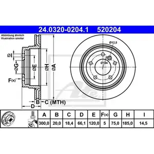 ATE 24.0320-0204.1 Power Disc Bremsscheiben 2 Stück hinten für BMW ATE 24.0320-0204.1 Power Disc Bremsscheiben 2 Stück hinten für BMW