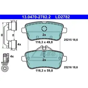 ATE 13.0470-2782.2 Ceramic Belagsatz ATE 13.0470-2782.2 Ceramic Belagsatz