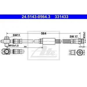 2x ATE Bremsschlauch vorn Audi VW Skoda Seat Bitte PR-Nummer beachten!