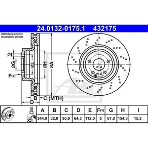 ATE 24.0132-0175.1 Bremsscheiben 2 St&uuml;ck vorne MERCEDES-BENZ
