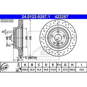 ATE 24.0122-0287.1 Bremsscheiben 2 St&uuml;ck hinten f&uuml;r MERCEDES-BENZ