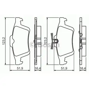 BOSCH 0 986 494 528 Bremsbelagsatz, Scheibenbremse BOSCH 0 986 494 528 Bremsbelagsatz, Scheibenbremse