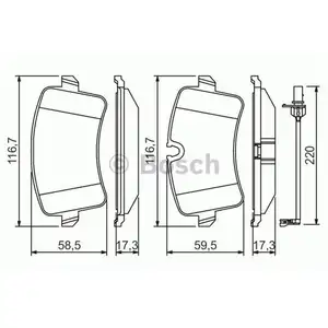 Bremsbelagsatz Scheibenbremse Bosch 0 986 494 488 f&uuml;r Audi f&uuml;r Porsche f&uuml;r VW