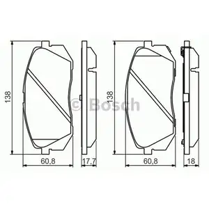 Bremsbelagsatz Scheibenbremse Bosch 0 986 494 559 f&uuml;r Hyundai f&uuml;r Kia