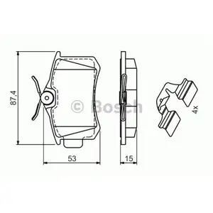 BOSCH 0 986 494 597 Bremsbelagsatz, Scheibenbremse BOSCH 0 986 494 597 Bremsbelagsatz, Scheibenbremse