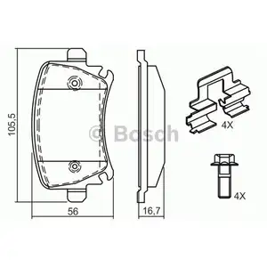 BOSCH 0 986 494 595 Bremsbelagsatz, Scheibenbremse BOSCH 0 986 494 595 Bremsbelagsatz, Scheibenbremse