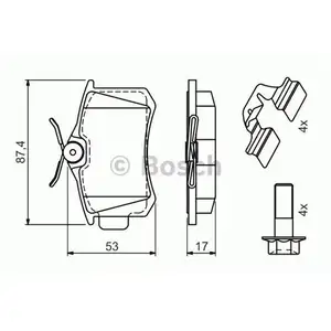 BOSCH 0 986 494 596 Bremsbelagsatz, Scheibenbremse BOSCH 0 986 494 596 Bremsbelagsatz, Scheibenbremse