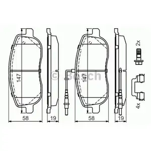 Bremsbelagsatz Scheibenbremse Bosch 0 986 494 615 f&uuml;r Alfa Romeo f&uuml;r Citro&euml;n