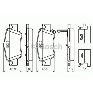 BOSCH 0 986 494 651 Bremsbelagsatz, Scheibenbremse BOSCH 0 986 494 651 Bremsbelagsatz, Scheibenbremse