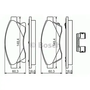 Bremsbelagsatz Scheibenbremse Bosch 0 986 494 644 f&uuml;r Opel f&uuml;r Saab f&uuml;r Vauxhall