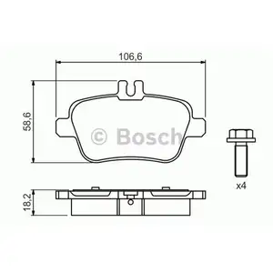 BOSCH 0 986 494 664 Bremsbelagsatz, Scheibenbremse