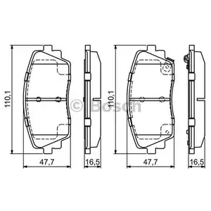 Bremsbelagsatz Scheibenbremse Bosch 0 986 494 688 f&uuml;r Hyundai f&uuml;r Kia