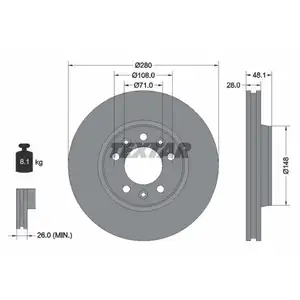 TEXTAR 92156903 Bremsscheiben 2 Stück vorne PEUGEOT TEXTAR 92156903 Bremsscheiben 2 Stück vorne PEUGEOT