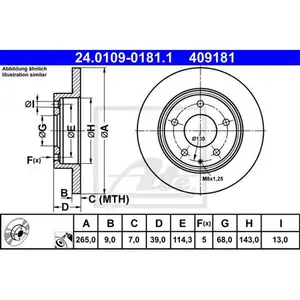 ATE 24.0109-0181.1 Bremsscheiben 2 Stück hinten für MAZDA ATE 24.0109-0181.1 Bremsscheiben 2 Stück hinten für MAZDA