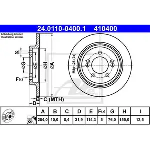 ATE 24.0110-0400.1 Bremsscheiben 2 Stück hinten für KIA ATE 24.0110-0400.1 Bremsscheiben 2 Stück hinten für KIA