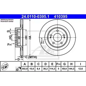 Original ATE 24.0110-0395.1 Bremsscheiben 2 Stück hinten für MITSUBISHI Original ATE 24.0110-0395.1 Bremsscheiben 2 Stück hinten für MITSUBISHI