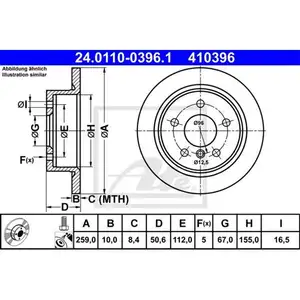 Original ATE 24.0110-0396.1 Bremsscheiben 2 St&uuml;ck hinten f&uuml;r MINI