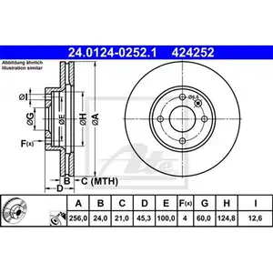 ATE 24.0124-0252.1 Bremsscheiben 2 Stück vorne für CHEVROLET ATE 24.0124-0252.1 Bremsscheiben 2 Stück vorne für CHEVROLET
