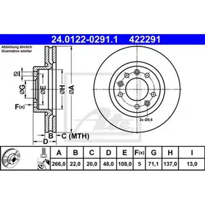 ATE 24.0122-0291.1 Bremsscheiben 2 Stück vorne für PEUGEOT ATE 24.0122-0291.1 Bremsscheiben 2 Stück vorne für PEUGEOT