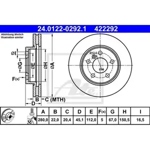 ATE 24.0122-0292.1 Bremsscheiben 2 Stück vorne MINI ATE 24.0122-0292.1 Bremsscheiben 2 Stück vorne MINI
