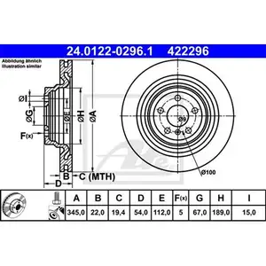 ATE 24.0122-0296.1 Bremsscheiben 2 Stück hinten für MERCEDES-BENZ ATE 24.0122-0296.1 Bremsscheiben 2 Stück hinten für MERCEDES-BENZ